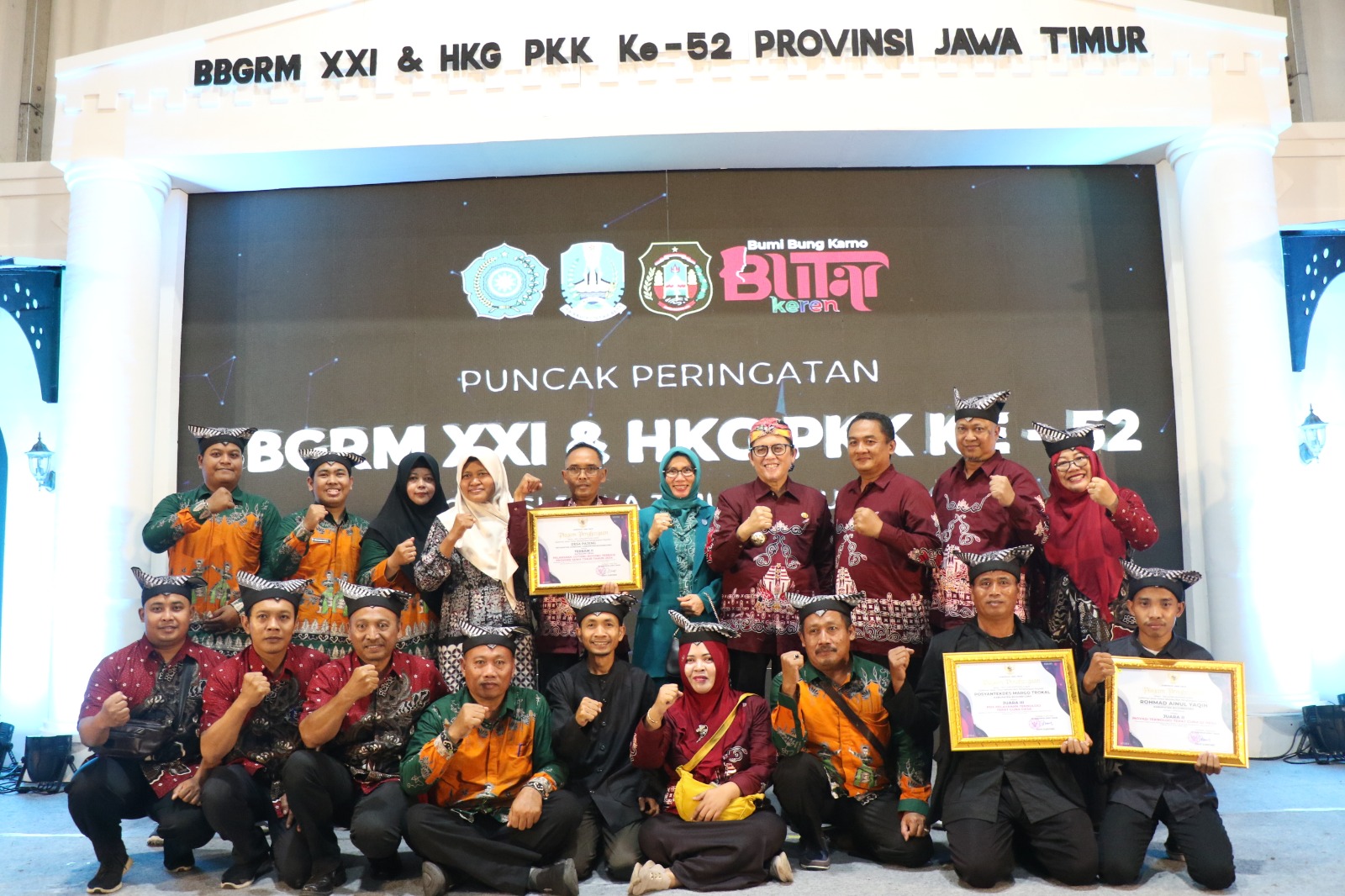 Bojonegoro Raih Tiga Penghargaan Pada Peringatan BBGRM Ke-XXI Dan HKG PKK Ke-21 Prov Jatim 2024