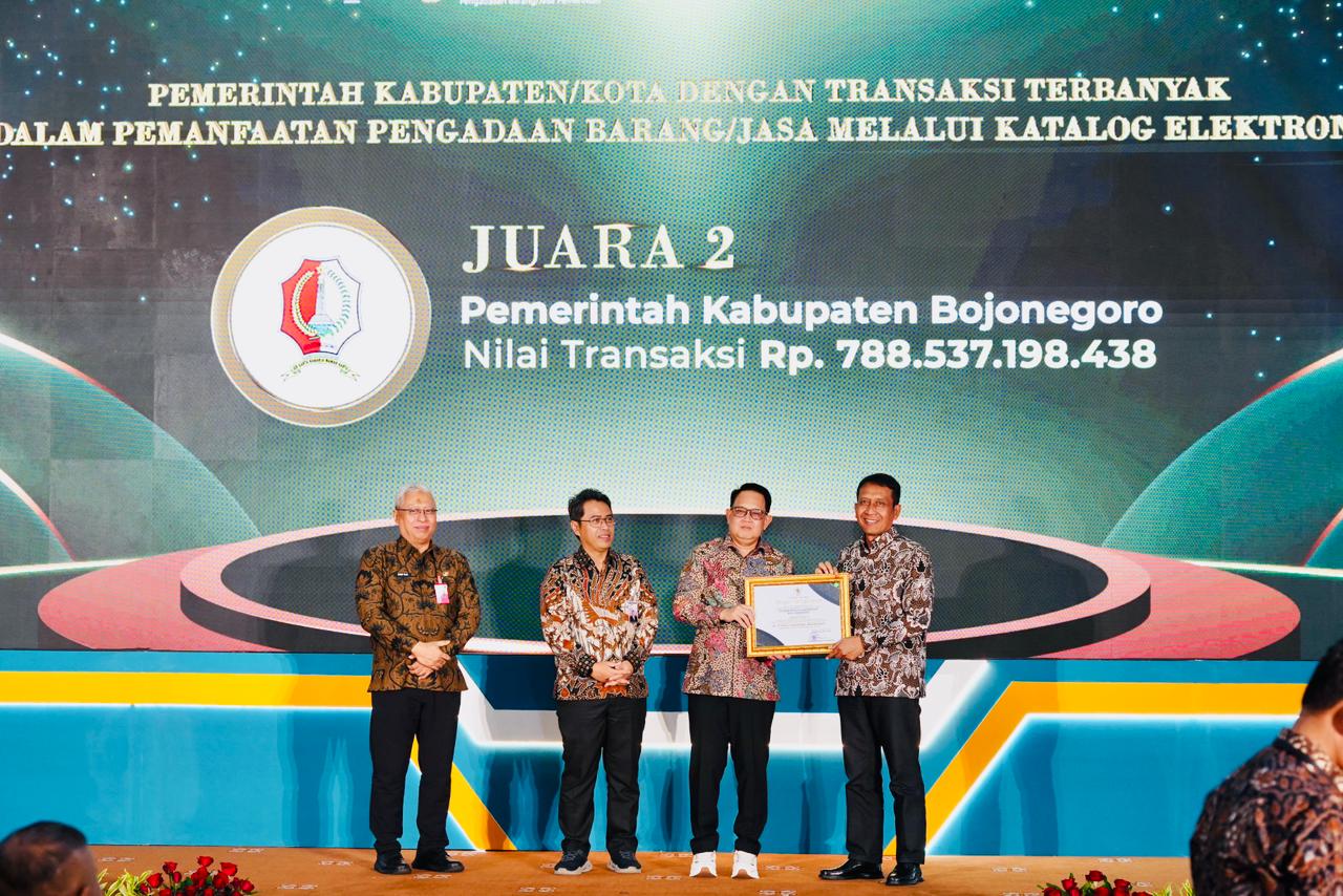 Bukti Transparansi Pengadaan E- Catalog, Pemkab Bojonegoro Raih Juara 2 di E- Purchasing Award 2025