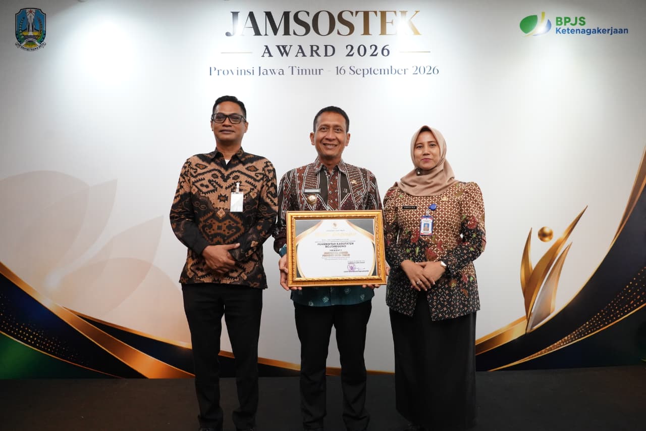 Bojonegoro Raih Peringkat Ke-2 Jamsostek Award 2026 Tingkat Provinsi Jawa Timur